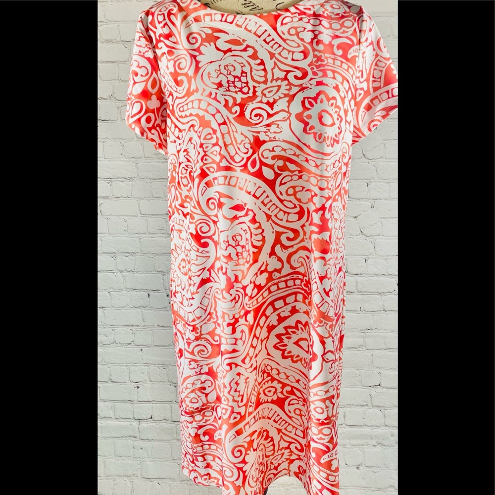 New With Tags! Jude Connally Tango Paisley Coral Dress, Size M